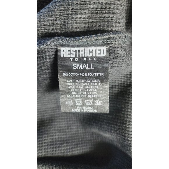 Restricted Logo Embroidered Black Long Sleeve Hooded Sweatshirt, Small - Picture 11 of 15